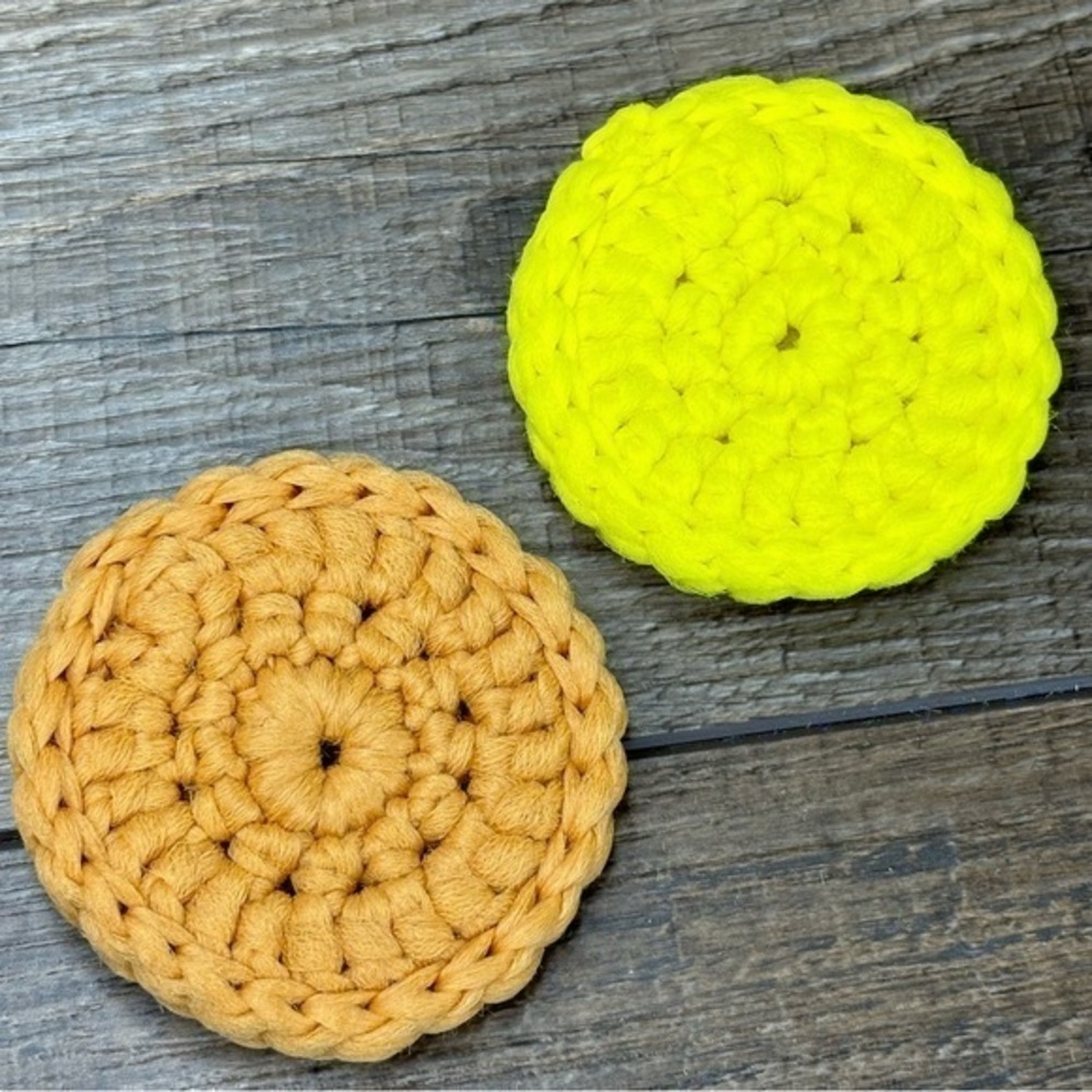 Kitchen Dish Scrubbies Set of 2 Tulle Double‎ Layered Handcrafted Crochet